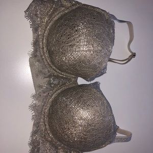 victoria’s secret silver metallic bra